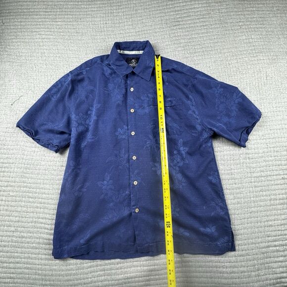 Lot of 3 Silk Beach Shirts Men M,M,L Floral SS Red Blue Beige Hawaiian Tropical - Picture 2 of 16